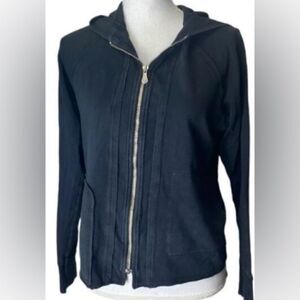 XCVI Wearables Womens Black Long Sleeve Zip-Up Hoodie Size Small